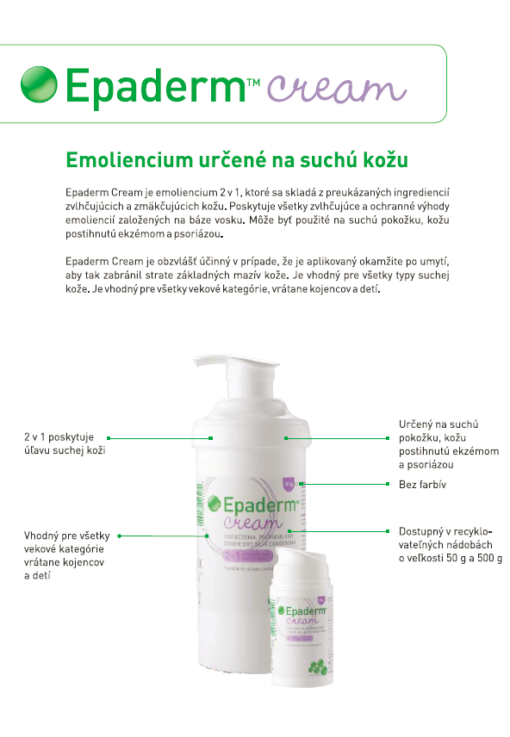 Epaderm Cream, produktový list (CZ)