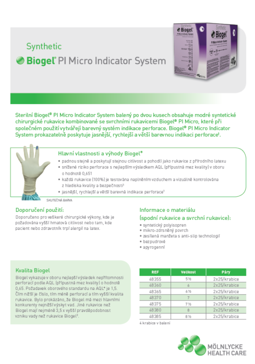 Operační rukavice PI MICRO INDICATOR SYSTÉM